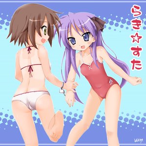 Rating: Questionable Score: 0 Tags: hiiragi_kagami kusakabe_misao lucky_star swim_suit User: fudanchii