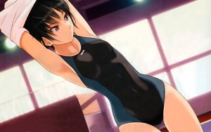 Rating: Safe Score: 0 Tags: 1girl amagami armpits arms_up black_hair nanasaki_ai solo stretching swimsuit User: Rukaister