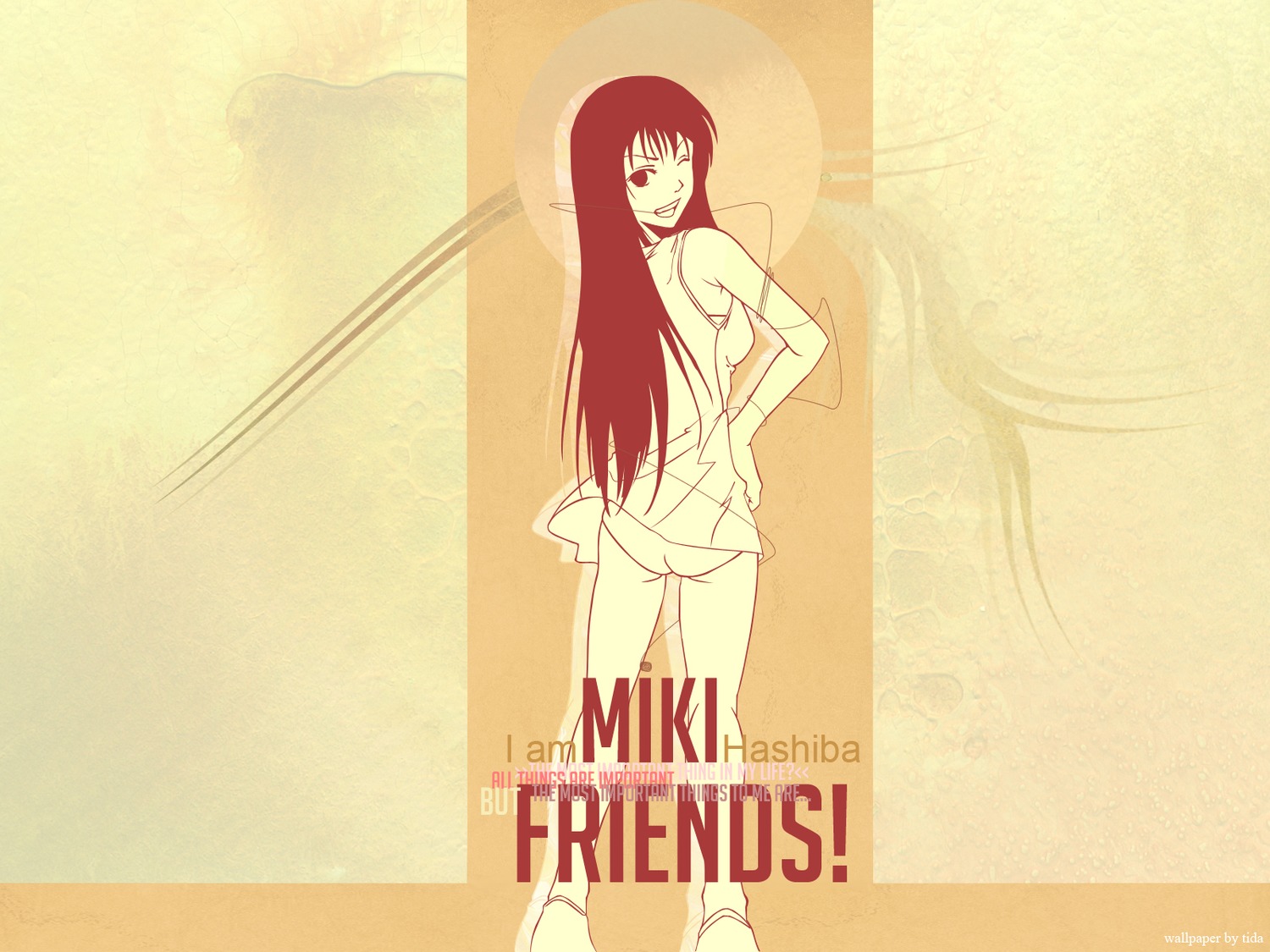 anime female friend hashiba important miki simple simplicity suzuka text wallpaper